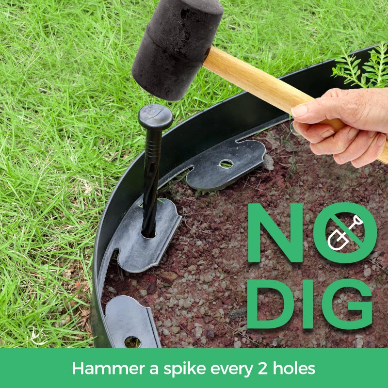 FunFanso 66FT Landscape Edging Border Kit  No Dig Garden Border Edging with 80 Spikes  1.8 Inch Tall Plastic Edging Border Flexible for Garden Flower Beds Lawn Yard Pathway - Image 2